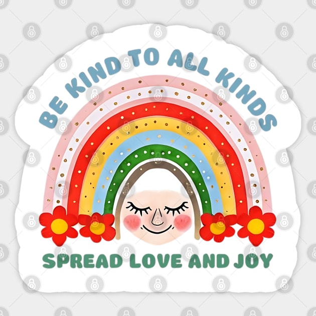 Be-Kind-To-All-Kinds Sticker by Creatifly Graphic Tees